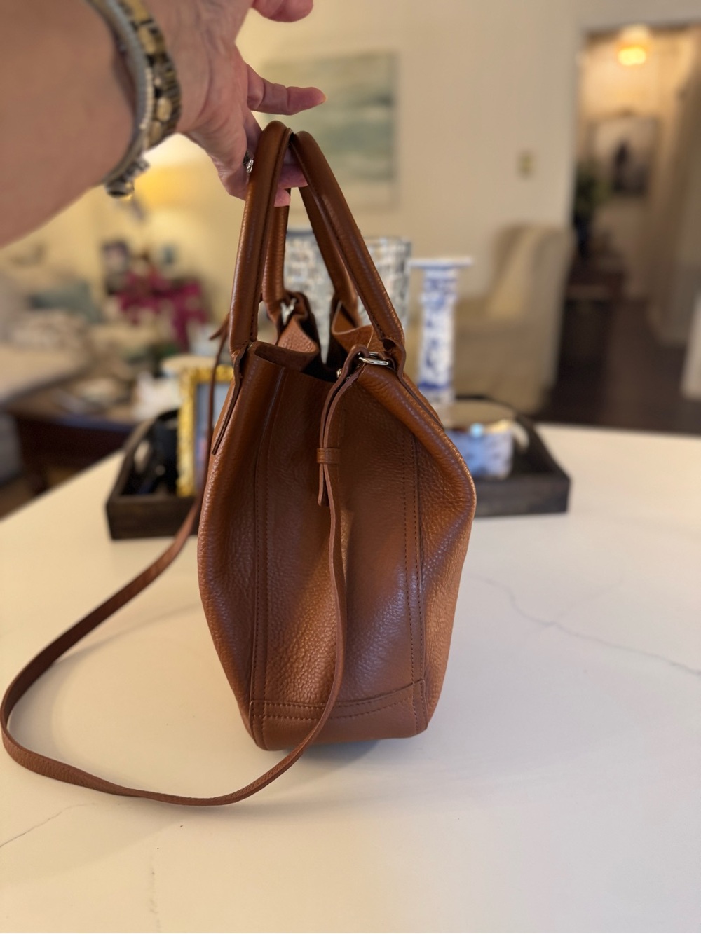🤎 SHINOLA DETROIT RUNWELL TAN LEATHER TOTE! - Picture 6 of 14